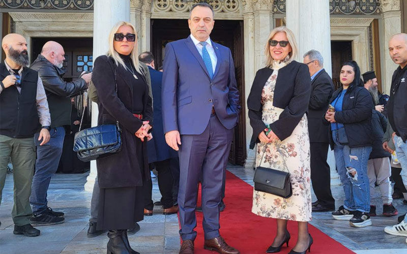 Ο Βασίλης Στίγκας στην κοπή της Βασιλόπιτας στην Ιερά Αρχιεπισκοπή Αθηνών