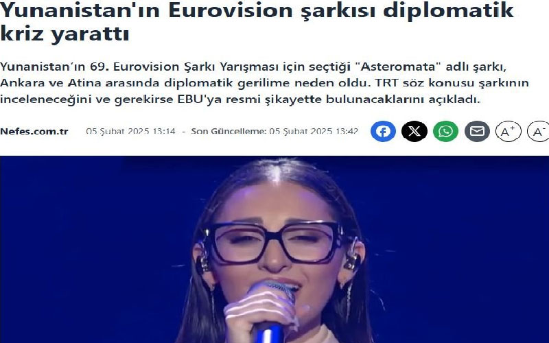 Με αφορμή την Eurovision οι τούρκοι αμφισβητούν και πάλι την Ποντιακή γενοκτονία