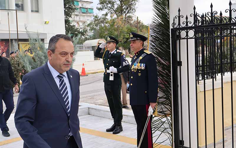 Ο Πρόεδρος της Κ.Ο. ΣΠΑΡΤΙΑΤΕΣ στην Σχολή Πυροβολικού στη Νέα Πέραμο, για τον εορτασμό της Αγίας και Μεγαλομάρτυρος Βαρβάρας
