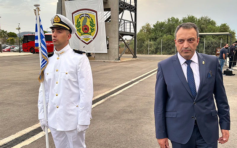 Ο Πρόεδρος της Κ.Ο. «ΣΠΑΡΤΙΑΤΕΣ» Βασίλης Στίγκας, στην ορκωμοσία νέων Ανθυποπυραγών